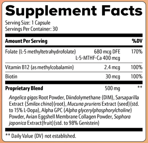 RevivaGlow Supplement Facts