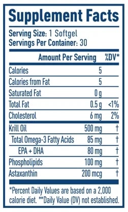 NativePath Antarctic Krill Oil-Supplement Facts